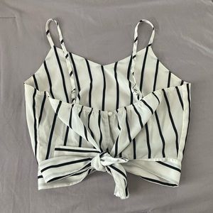 White with Black striped Size S(2) Top.
